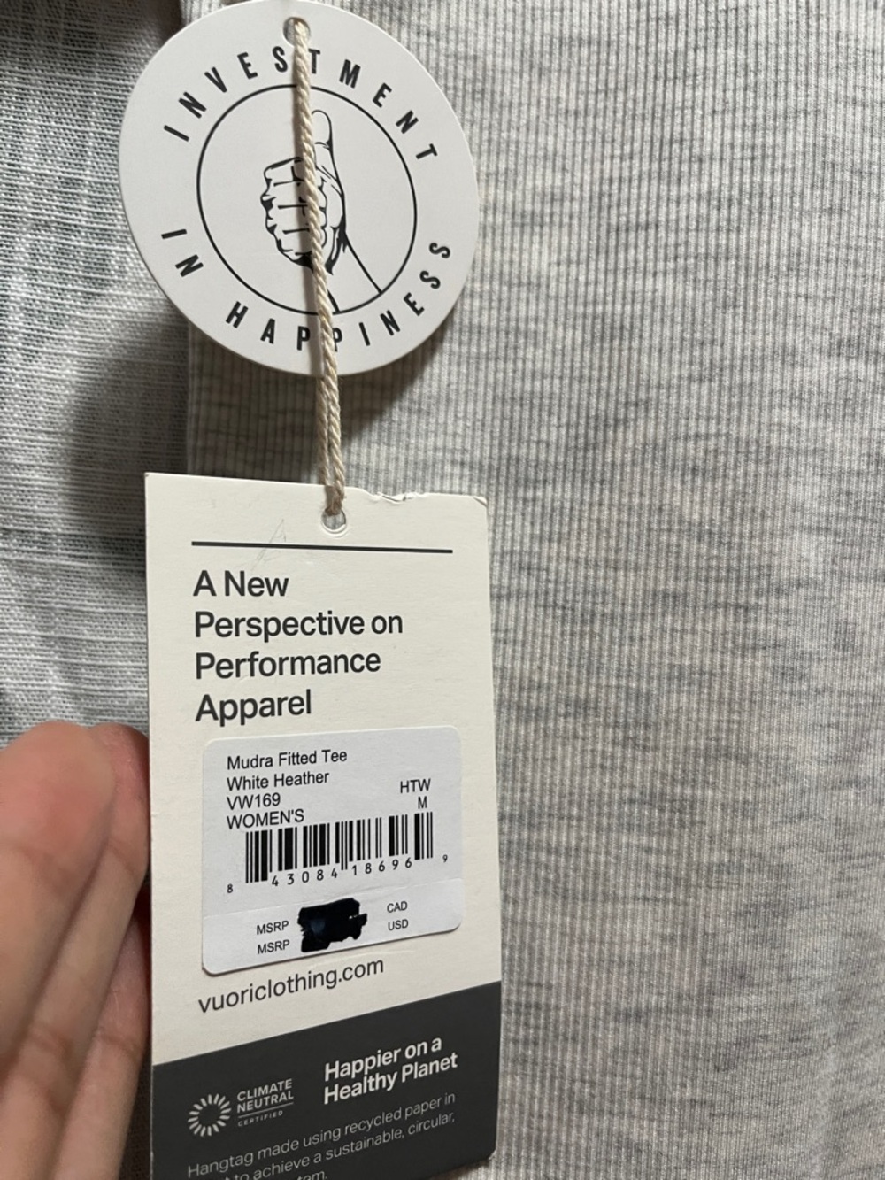 Vuori Light Heather Gray Short Sleeve Crew Tee - Picture 3 of 5